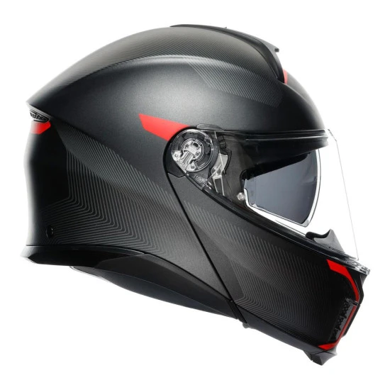 AGV - TOURMODULAR "FREQUENCY MATT GUNMETAL / RED" HELMET 3 AGV - TOURMODULAR "FREQUENCY MATT GUNMETAL / RED" HELMET - Image 3