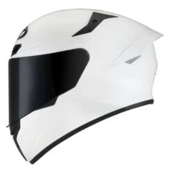 KYT NF-R TRACK PLAIN PEARL WHITE FULL FACE MOTORCYCLE HELMET (NFR With PINLOCK)