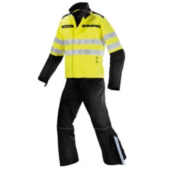 SPIDI - H2 LIFE WATERPROOF 2 PIECE RAIN SUIT +FLURO YELLOW JACKET / BLACK PANTS+