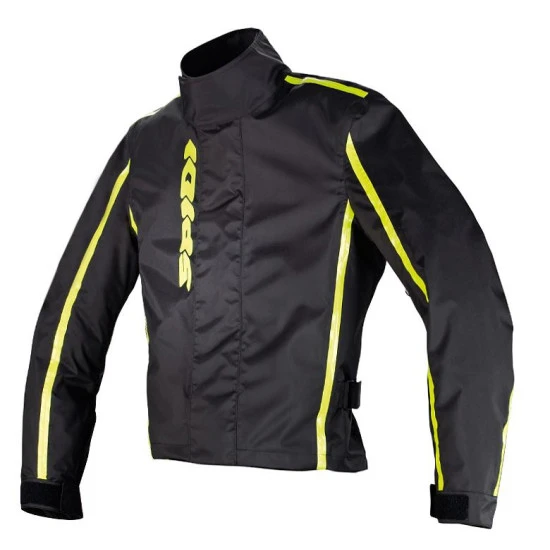SPIDI - MOTORCYCLE RAIN COVER SPRAY JACKET +BLACK W/FLURO YELLOW+ 1 SPIDI - MOTORCYCLE RAIN COVER SPRAY JACKET +BLACK W/FLURO YELLOW+